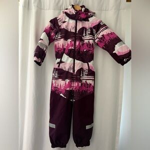 Reima size 8y deep purple snowsuit with Forest design